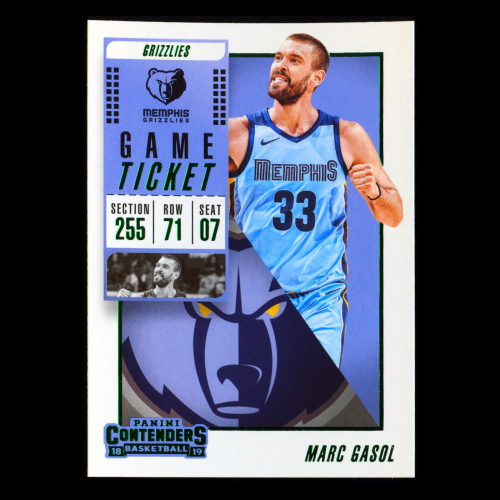 Marc Gasol 2018-19 Panini Contenders Game Ticket Green Grizzlies