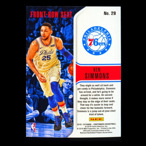 Ben Simmons 2018-19 Panini Contenders Front Row Seat 76ers