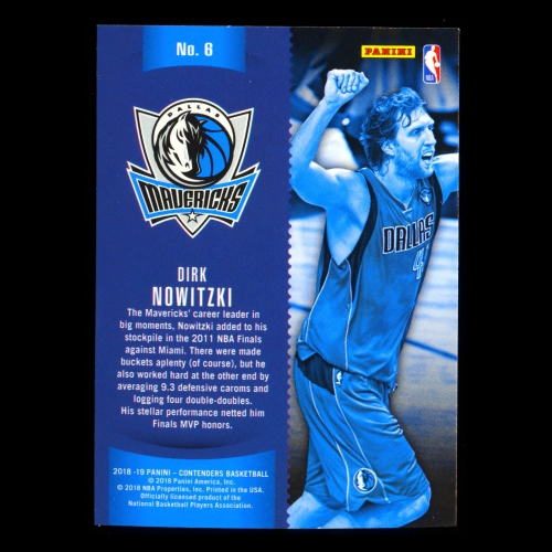 Dirk Nowitzki 2018-19 Panini Contenders Winning Tickets Mavericks