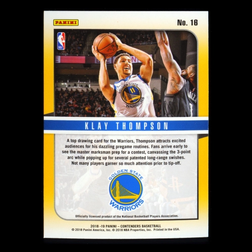 Klay Thompson 2018-19 Panini Contenders Hall of Fame Contenders Warriors