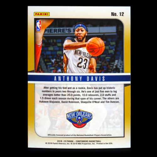 Anthony Davis 2018-19 Panini Contenders Hall of Fame Contenders Pelicans