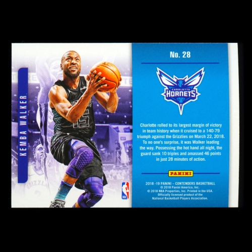 Kemba Walker 2018-19 Panini Contenders Playing the Numbers Game Hornets