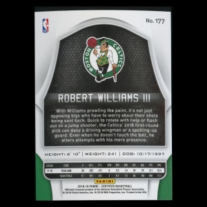Robert Williams III RC 2018-19 Certified Rookie Celtics