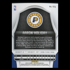 Aaron Holiday RC 2018-19 Certified Rookie Pacers