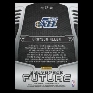 Grayson Allen RC 2018-19 Certified Future Rookie Jazz