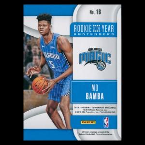 Mo Bamba RC 2018-19 Contenders Rookie of the Year Magic