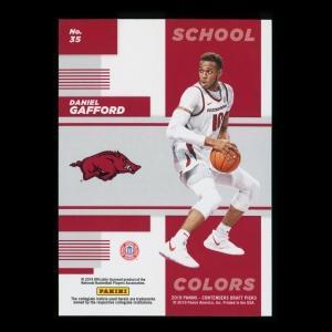 Daniel Gafford RC 2019 Contenders Draft Picks Rookie School Colors Razorbacks/Bulls
