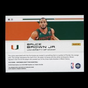 Bruce Brown Jr. RC 2018 Contenders Draft Picks Rookie School Colors Pistons