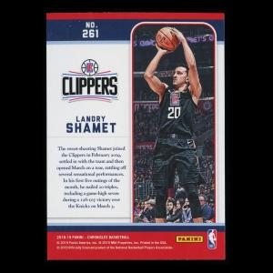 Landry Shamet RC 2018-19 Chronicles Marquee Clippers