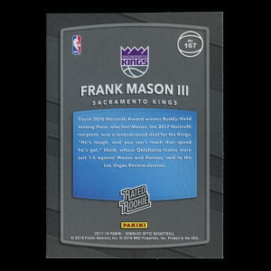 Frank Mason III RR 2017-18 Optic Rated Rookie Red Yellow Kings