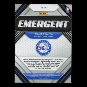 Zhaire Smith RC 2018-19 Prizm Emergent 76ers