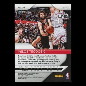 Milos Teodosic RC 2018-19 Prizm Pink Cracked Ice Rookie Clippers
