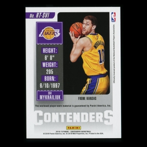 Svi Mykhailiuk 2018-19 Contenders Rookie Ticket Swatches Lakers