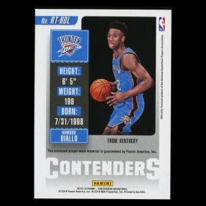 Hamidou Diallo RC 2018-19 Contenders Rookie Ticket Swatches Thunder