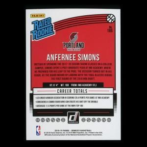 Anfernee Simons RR 2018-19 Donruss Rated Rookie Trail Blazers