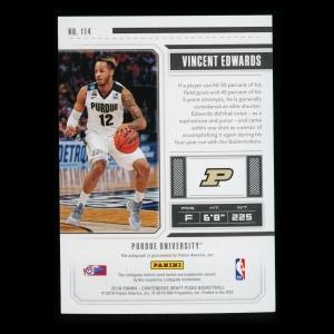 Vincent Edwards RC 2018 Contenders Draft Picks College Ticket Rookie Auto Canton Charge/Boilermakers