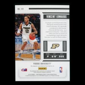 Vincent Edwards RC 2018 Contenders Draft Picks College Ticket Rookie Auto Canton Charge/Boilermakers