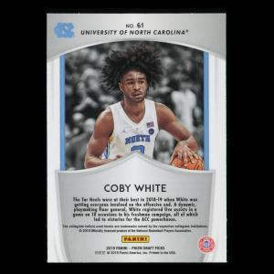 Coby White RC 2019-20 Prizm Draft Picks Rookie Crusade Tar Heels Bulls