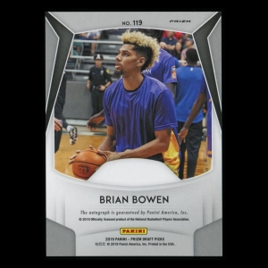 Brian Bowen RC 2019-20 Prizm Draft Picks Silver Rookie Auto Pacers