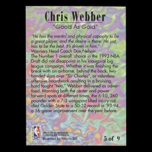 Chris Webber 1994-95 Fleer Good as Gold Warriors