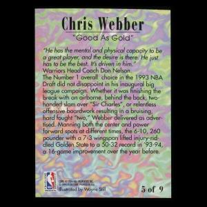 Chris Webber 1994-95 Fleer Good as Gold Warriors