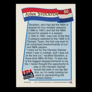 John Stockton 1991-92 Hoops USA Basketball Jazz