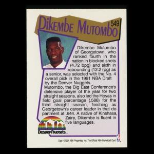 Dikembe Mutombo RC 1991-92 Hoops Rookie Nuggets