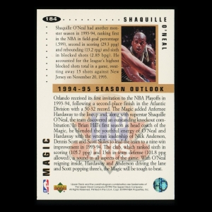 Shaquille O'Neal 1994-95 Collector's Choice Silver Signature Tip Offs Magic