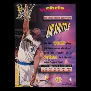 Chris Webber 1993-94 Topps Stadium Club Frequent Flyers Warriors