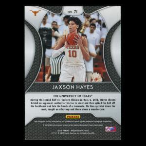 Jaxson Hayes RC 2019-20 Prizm Draft Picks Rookie Longhorns | Pelicans