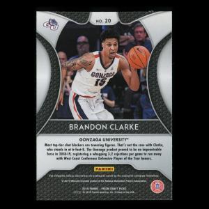 Brandon Clarke RC 2019-20 Prizm Draft Picks Rookie Bulldogs | Grizzlies