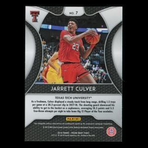 Jarrett Culver RC 2019-20 Prizm Draft Picks Rookie Red Raiders | Timberwolves