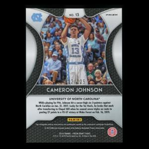 Cameron Johnson RC 2019-20 Prizm Draft Picks Neon Green Rookie Tar Heels | Suns 012/125