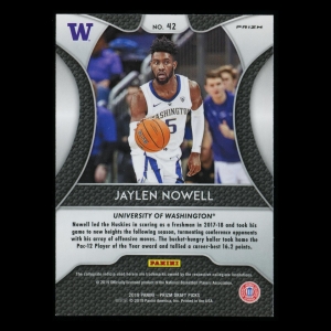 Jaylen Nowell RC 2019-20 Prizm Draft Picks Blue Rookie Huskies | Timberwolves