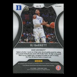 RJ Barrett RC 2019-20 Prizm Draft Picks Silver Rookie Blue Devils | Knicks