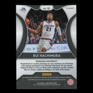 Rui Hachimura RC 2019-20 Prizm Draft Picks Silver Rookie Bulldogs | Wizards