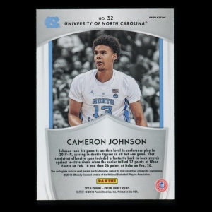Cameron Johnson 2019-20 Prizm Draft Picks Crusade Blue Tar Heels | Suns