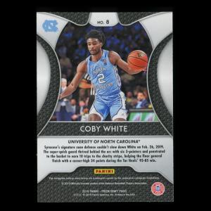 Coby White RC 2019-20 Prizm Draft Picks Rookie Tar Heels/Bulls