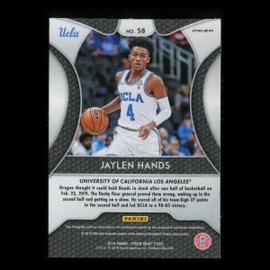 Jaylen Hands RC 2019-20 Prizm Draft Picks Silver Rookie Tigers | FMP