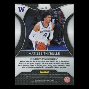 Matisse Thybulle RC 2019-20 Prizm Draft Picks Rookie Huskies | 76ers