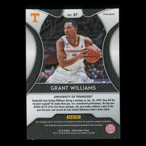 Grant Williams RC 2019-20 Prizm Draft Picks Blue Rookie Volunteers | Celtics