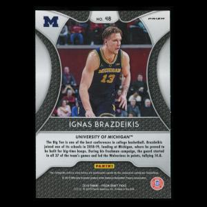 Ignas Brazdeikis RC 2019-20 Prizm Draft Picks Silver Rookie Wolverines | Knicks