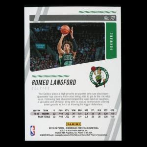 Romeo Langford RC 2019-20 Chronicles Prestige Rookie Celtics