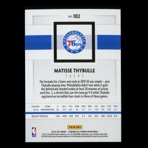 Matisse Thybulle RC 2019-20 Chronicles Panini Rookie 76ers