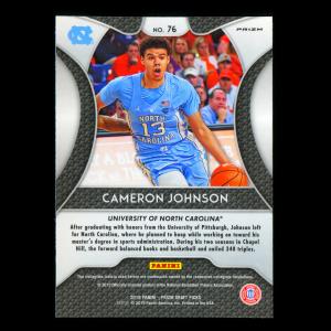 Cameron Johnson RC 2019-20 Prizm Draft Picks Silver Rookie Tar Heels | Suns