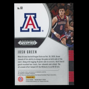 Josh Green RC 2020-21 Prizm Draft Picks Rookie Wildcats | Stars