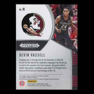Devin Vassell RC 2020-21 Prizm Draft Picks Rookie Seminoles | Spurs 