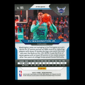 PJ Washington Jr. 2020-21 Prizm Silver Hornets