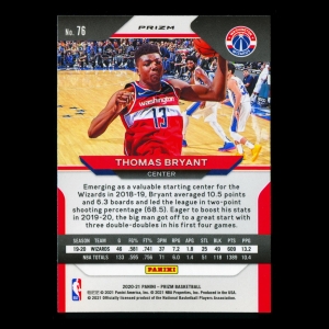 Thomas Bryant 2020-21 Prizm Red White & Blue Wizards