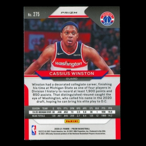 Cassius Winston RC 2020-21 Prizm Red White & Blue Rookie Wizards